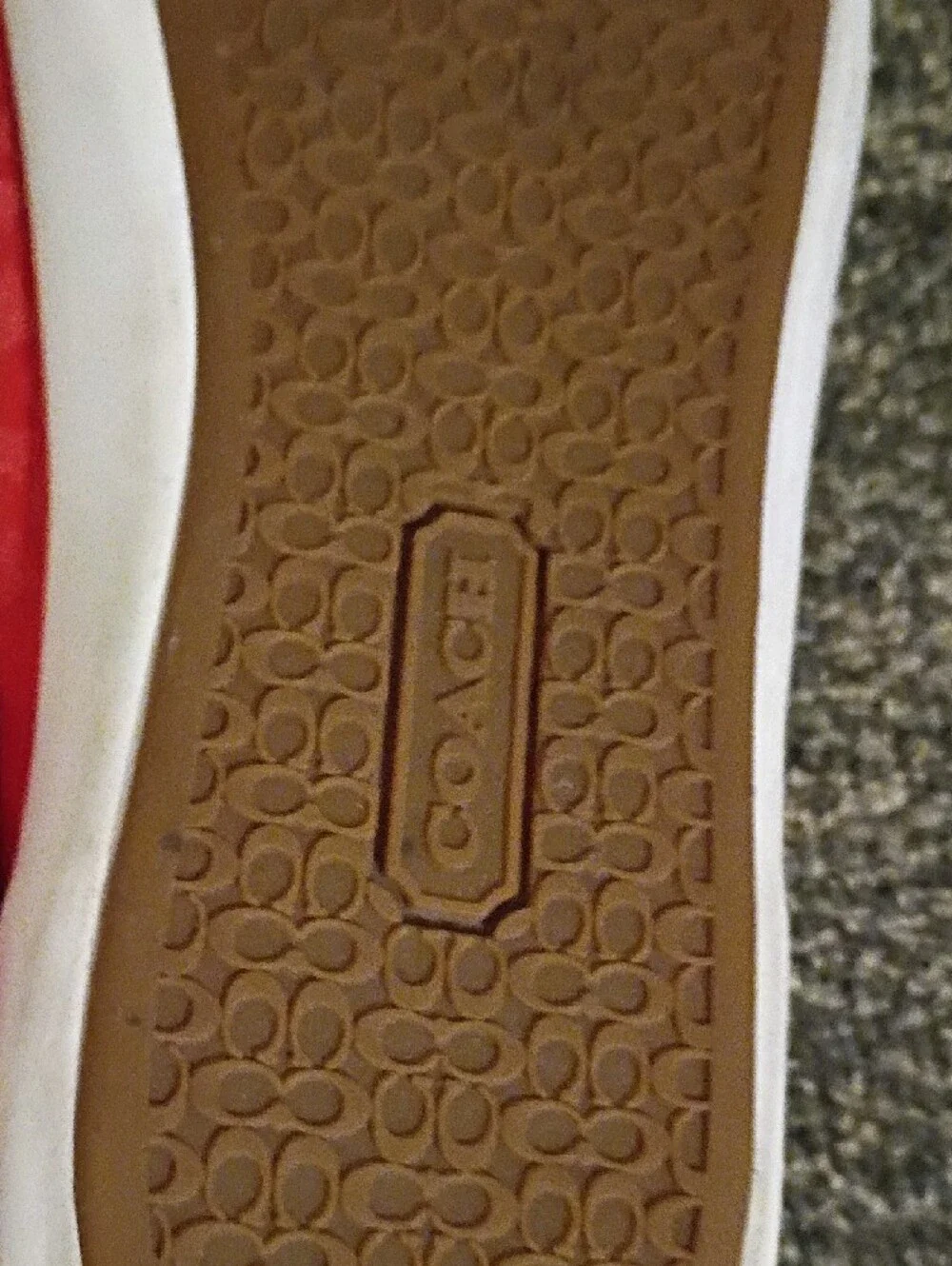 Coach Red Signature Canvas Lace-Up Sneakers Size 11